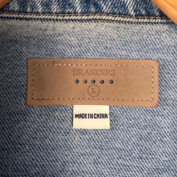 BLANKNYC Hooded Denim Jacket Layered Jean Jacket Size L - Picture 6 of 9